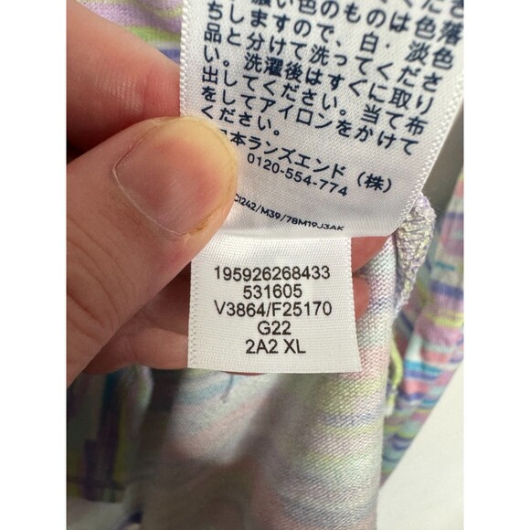 Lands End Girls XL Rainbow Hoodie Warm Lavender Painted Striped Long Sleeve NWOT - Picture 11 of 11